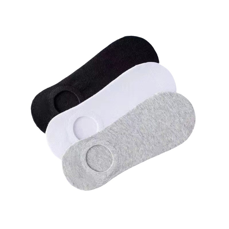 Black and white gray women's socks men's and women's socks summer autumn and winter Four Seasons solid color men's short tube boat Socks invisible low_voghion.com