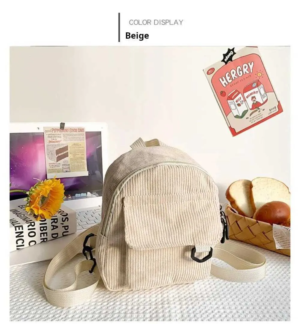 Kleiner Damen Mini Rucksack Aus Kord Für Freizeit Und Reisen_voghion.com