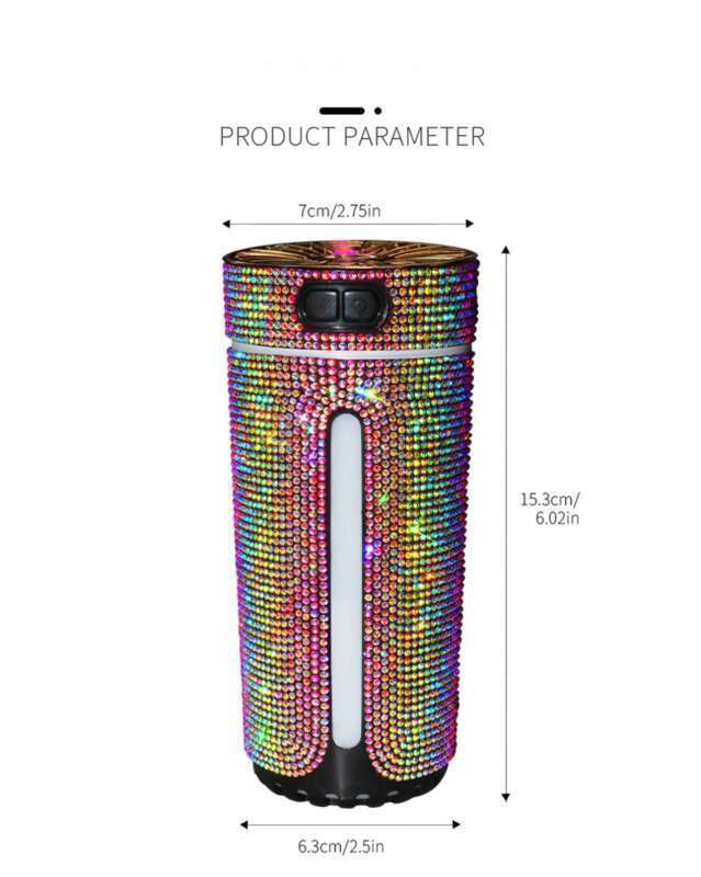 Billuftrenare Diamantmonterad luftfuktare Bilspray Aromaterapi Lokomotiv Atmosfär Lätt Syrgasstång Liten_voghion.com