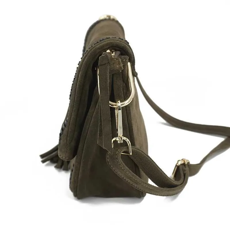 Sac à bandoulière en daim véritable et nubuck pour femme, sac à bandoulière latéral à franges, sac de créateur Za, taille moyenne, élégant au quotidien_voghion.com