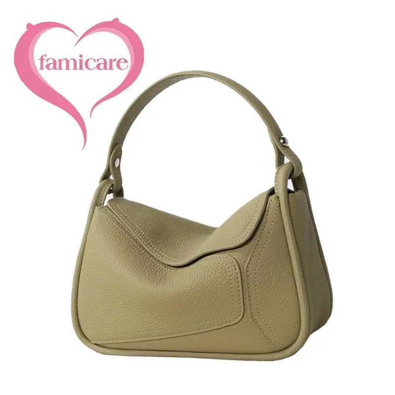 Famicare Women Handbag Cowhide Real Leather Small Lady Shoulder Female Lunch Bag Geometric Design Crossbody Messenger_voghion.com