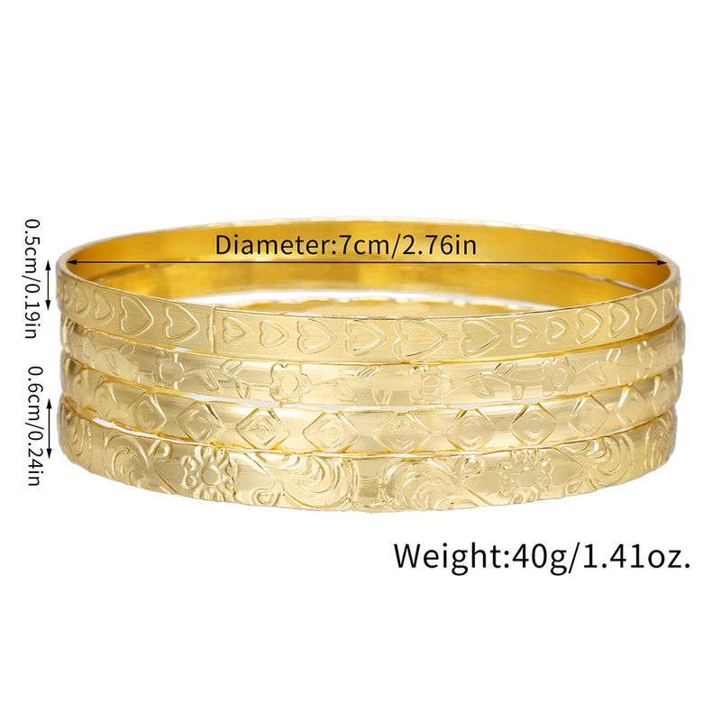 Fashionable Retro Simple Wer Heart Pattern Mix And Match Open Stacking Bracelet Jewelry Style Combination_voghion.com