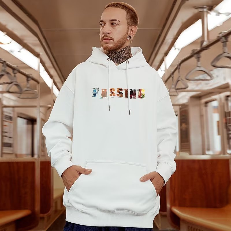 Felpa oversize uomo hip-hop streetwear nero pullover di tendenza_voghion.com