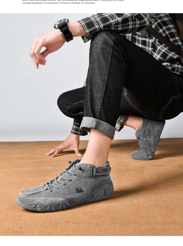 LDECK Grandes Chaussures de Sport et de Loisirs pour Hommes et Femmes Octopus Bottes Martin Montantes en Cuir Véritable à Couche de Tête_voghion.com