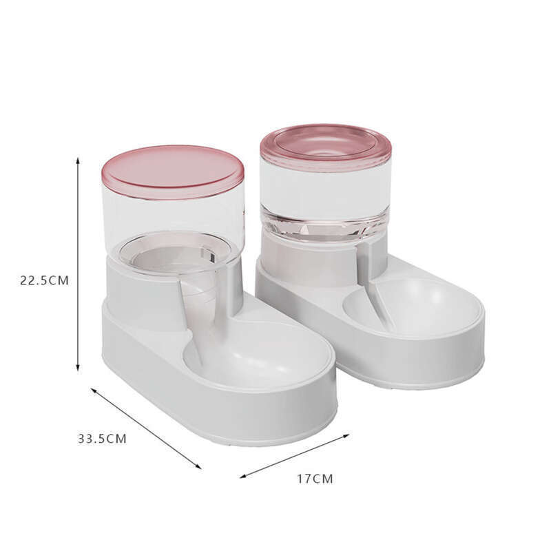 Comedero doble antivuelco para gatos y perros pequeños y medianos, bebedero automático, suministros para mascotas_voghion.com