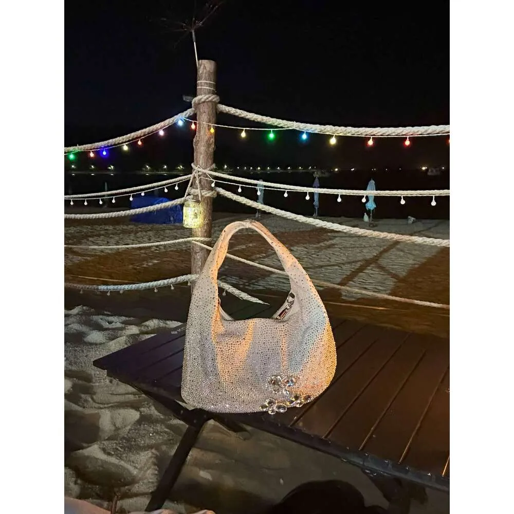 Same Style As Blogger Women's Party Dia Denim 2024 New Fashion Design Chain Crossbody Bag Single Shoulder Pouch Blue_voghion.com