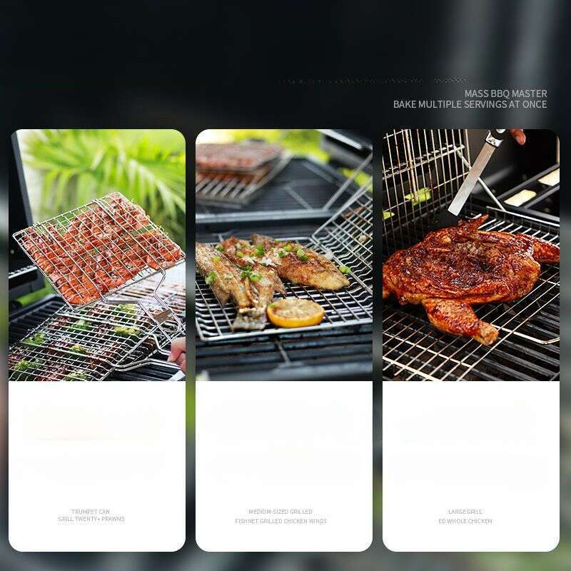 【 94% Positive Review Rate 】 Fire Shepherd 304 Stainless Steel Grilled Fish Clip Net, Grill Grates, Splints, Barbecue_voghion.com