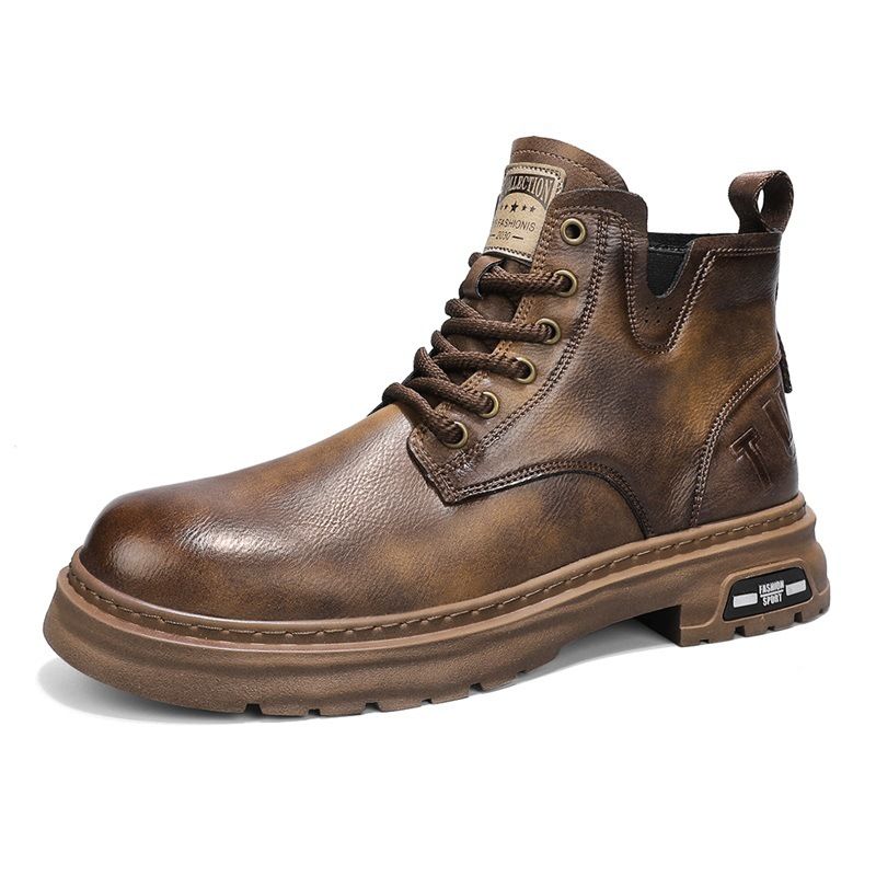 Herbst und Winter Modemarke Leder Martin Stiefel Casual Herrenschuhe High Top Arbeitsstiefel Höhe-up vielseitige Herren_voghion.com