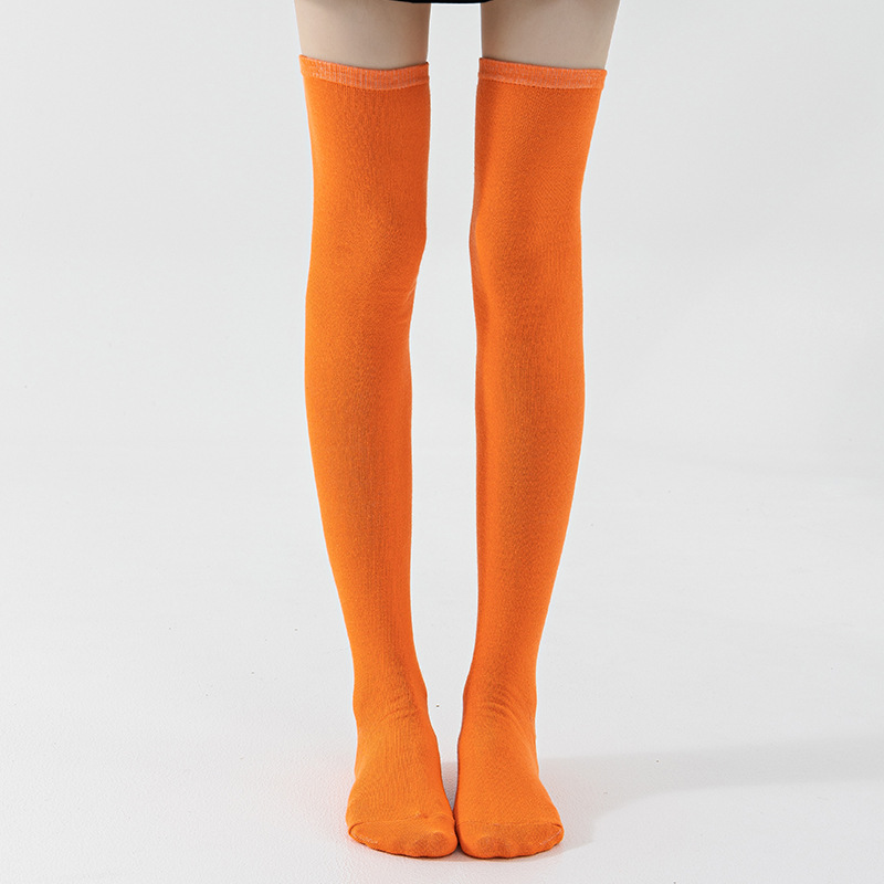 Calzini lunghi da donna sopra il ginocchio a righe colorate in bianco e nero per feste, per cosplay, anime, Natale e Halloween, a forma di gatto_voghion.com