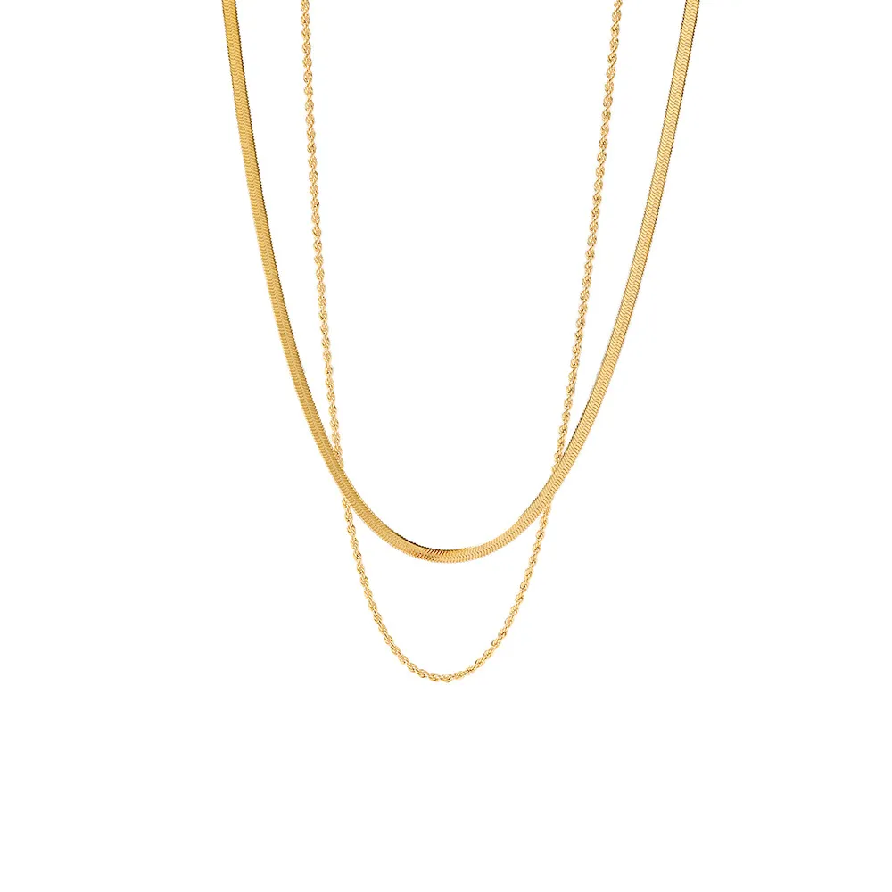 Collana catena doppio strato design serpente lama gioiello_voghion.com