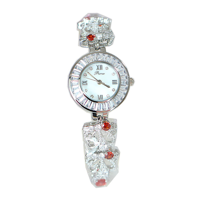 Trasmissione in diretta di Zircon New Women's Pointer Style Diamond Bracelet Quartz Orologio impermeabile alla moda_voghion.com
