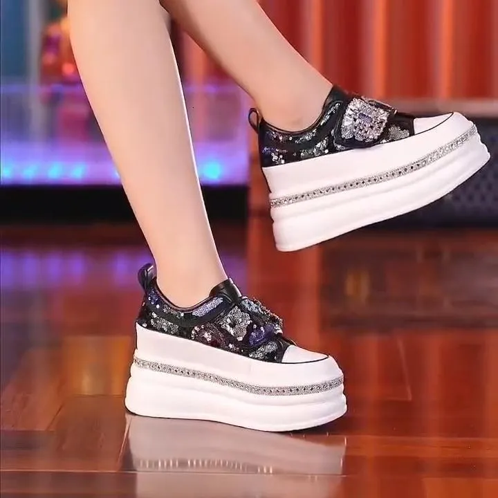 Damen Plattform Sneaker Lässig Leicht Mit Rutschfester Sohle_voghion.com