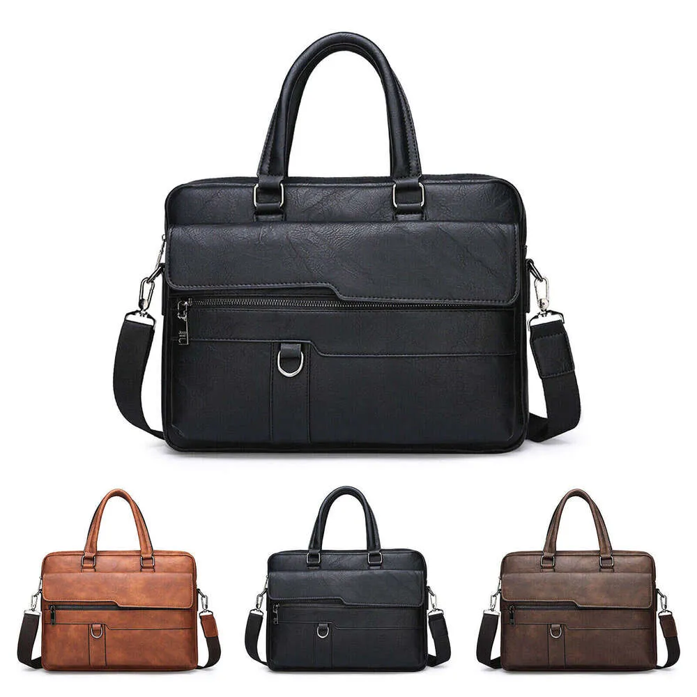 Nuova borsa da uomo classica retrò in pelle PU, borsa da lavoro, borsa a tracolla, borsa a tracolla per computer portatile_voghion.com