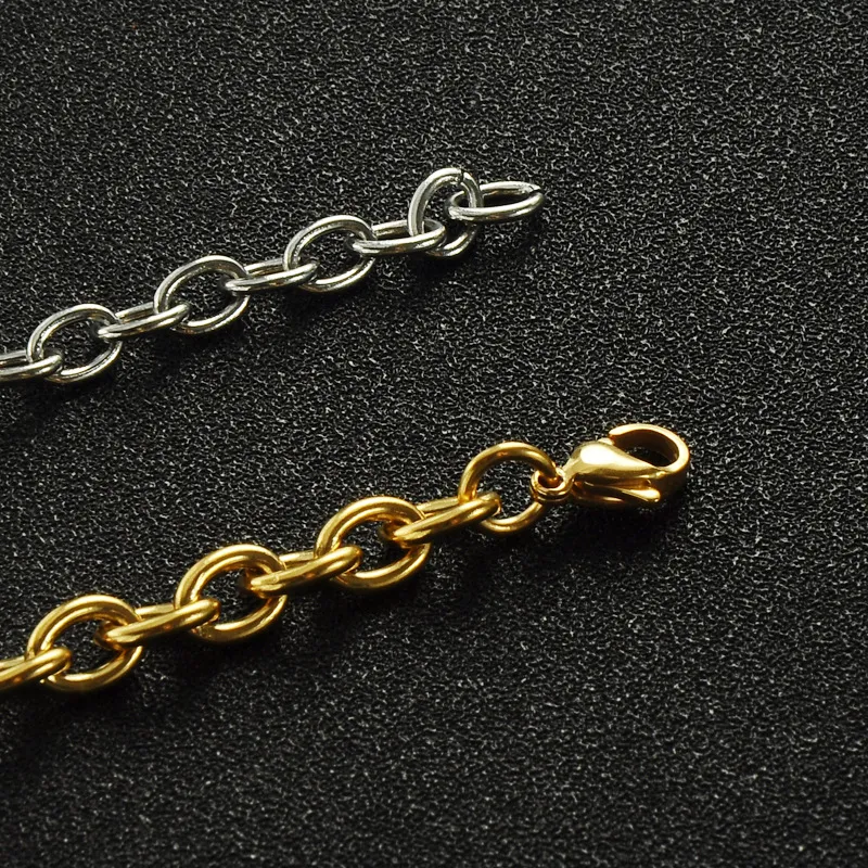 Bracelets à maillons personnalisés en acier inoxydable pour hommes et femmes avec marque médicale en or_voghion.com