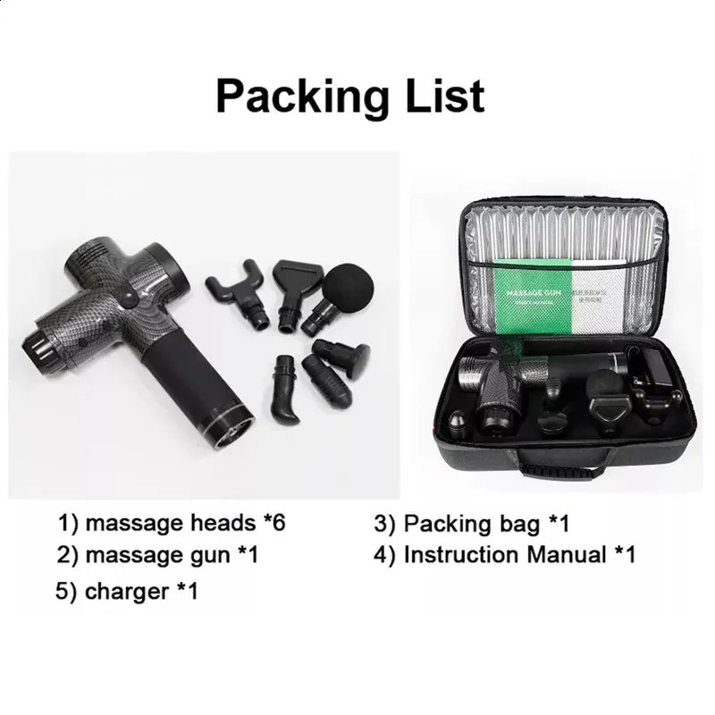 Fascial Massage Gun Electric Percussion Pistol Massager Body Neck Back Deep Tissue Muscle Relaxation Pain Relief Fiess_voghion.com