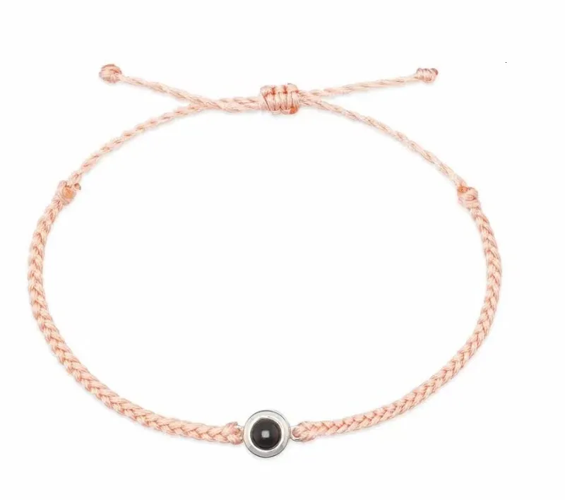 Pulseiras de projeção circular personalizadas Pulseira Po personalizada com joias memoriais de casal Presente para mulheres Homens 240710_voghion.com