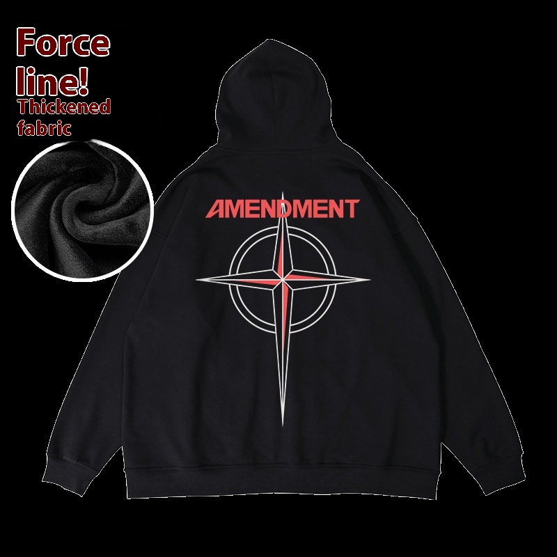 Sudadera con capucha gruesa con cremallera y felpa de otoño e invierno para hombre, cárdigans de Instagram, chaquetas de moda holgadas y de gran tamaño de marca._voghion.com