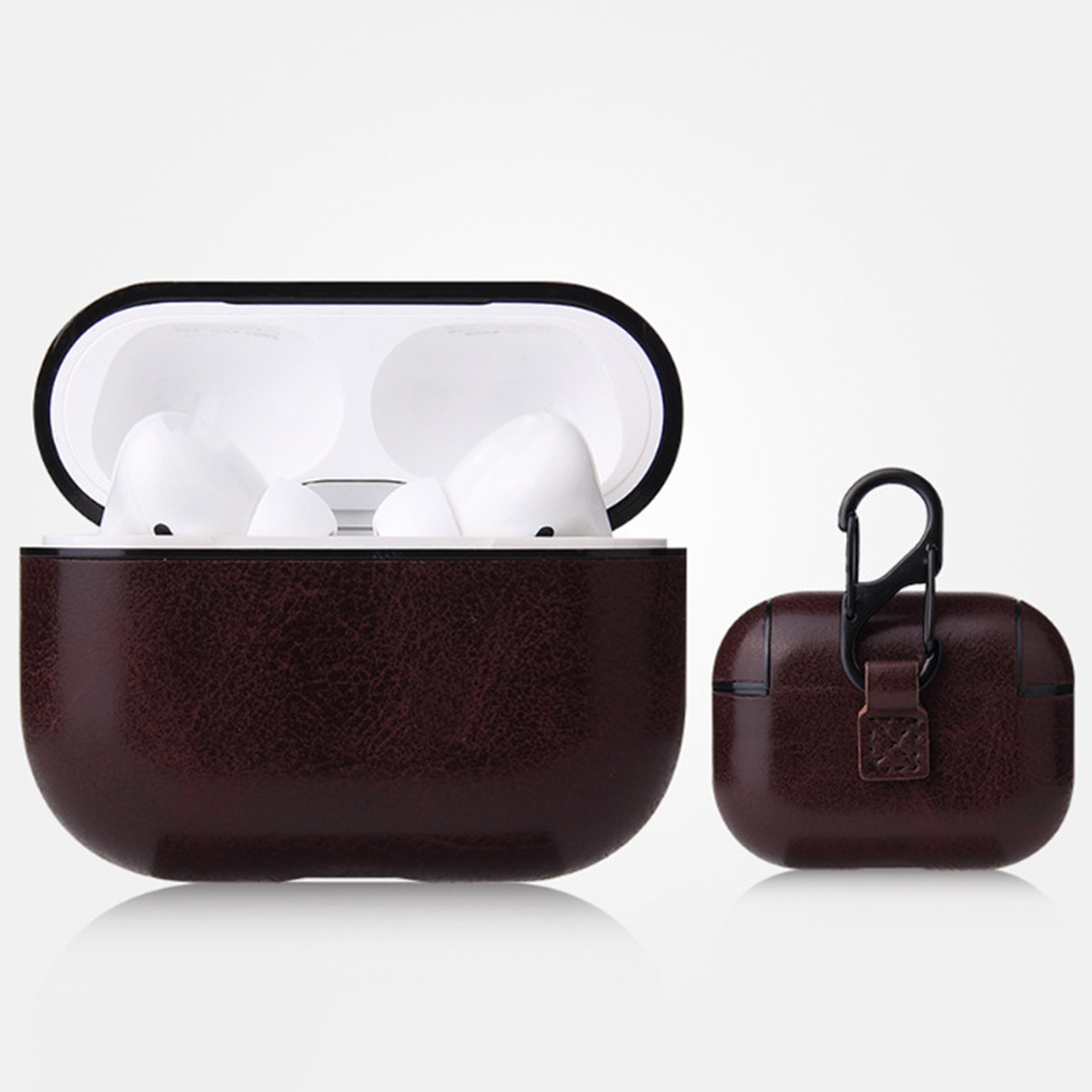Hitech Protective Case Reserved Holes Faux Leather Bluetooth-compatible Earphone Box Cover with Hanging Hook for Pro 2_voghion.com