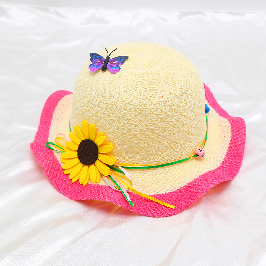 Children's baby girl sun hat thin hat sun protection sun hat summer cute girl beach princess straw hat_voghion.com