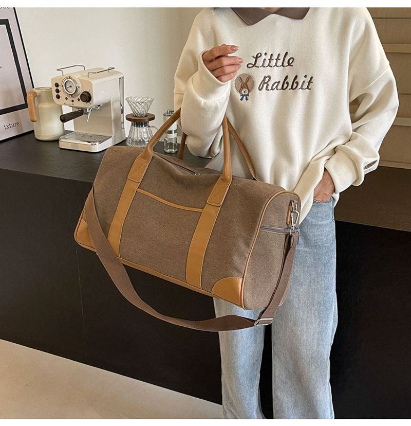 Neutrale Handreisetasche, große Outdoor-Reisetasche, Sport- und Fiesstasche Damen, Retro-Gepäcktasche aus Canvas für_voghion.com