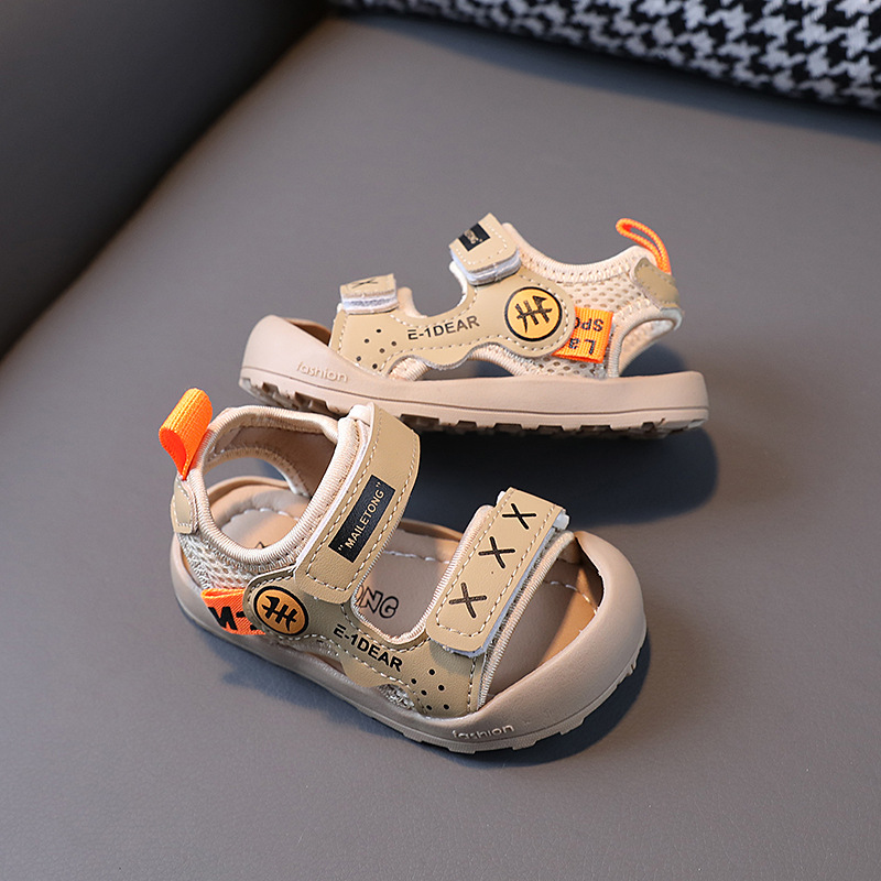Sommer Baby Walking Männer 0-1-3 Jahre alt 2 Mädchen Stirnband Kick Sandalen für Vorschulkinder Weiche Sohle Anti-rutsch Strand_voghion.com