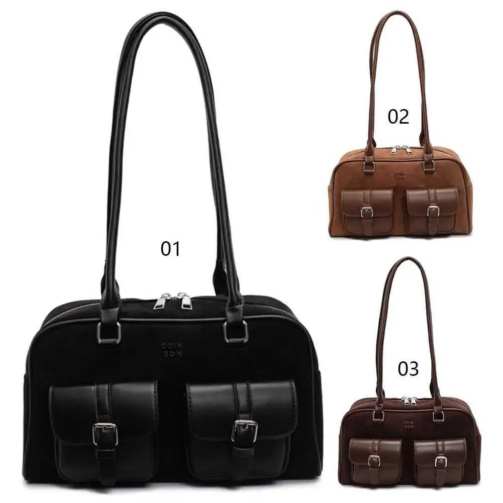 Kvinder Retro Tote Håndtaske PU Læder Casual Multi Lommer Mode Armhulstaske Dame Pendlertaske Ba241210_voghion.com