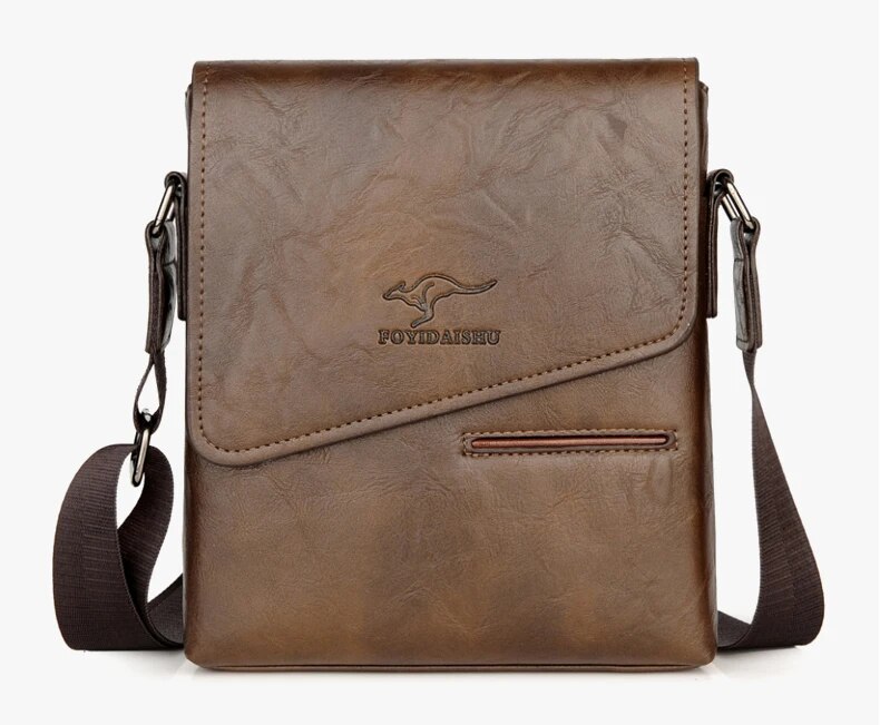 Summer Brand Kangaroo Messenger Bags Leather Casual Crossbody For Men Business Shoulder Bag Male Small Handbag_voghion.com