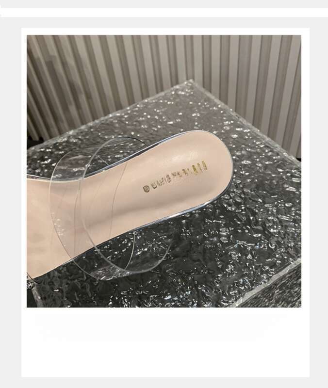2025 Summer New Pearl Transparent Belt Round Head Waterproof Platform Super High Heel Casual Fashion Sandals_voghion.com
