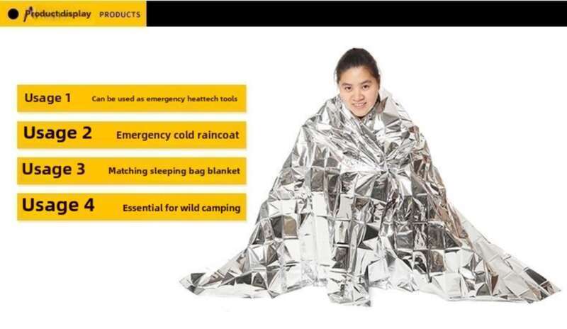 Wilderness Emergency Survival First Aid Sunscreen Insulation Distress Seeking Reflective Blanket, Cold Proof_voghion.com