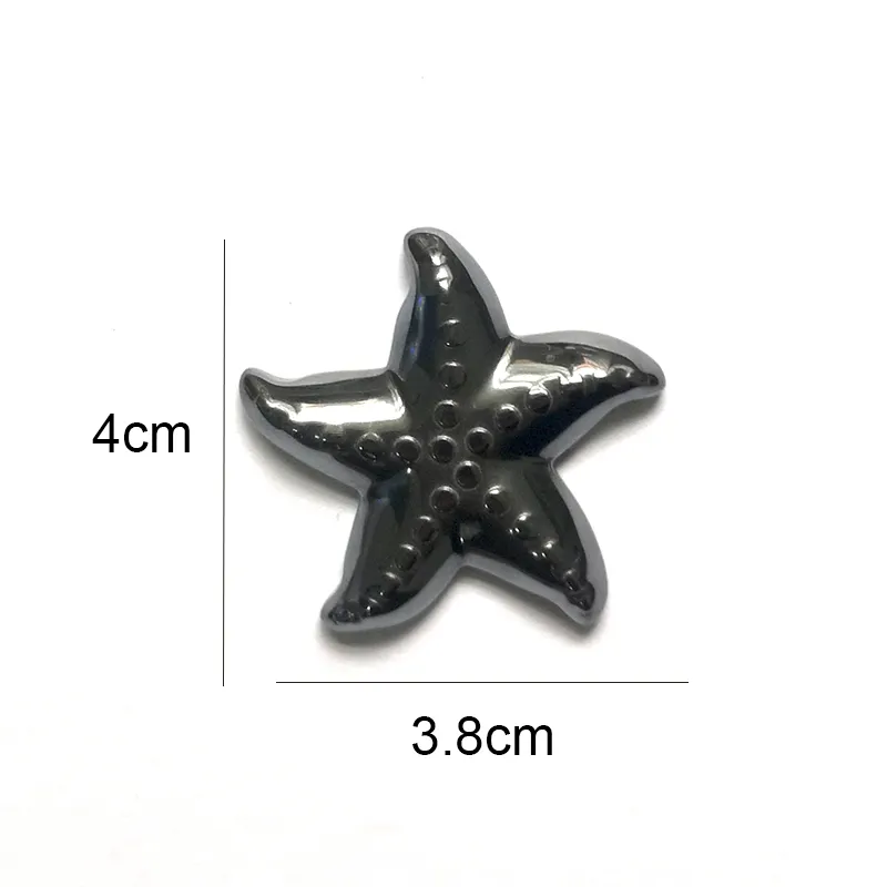 Collares colgantes de piedra natural, hematita negra, pez, delfín, estrella de mar, dijes, pulseras, brazaletes, accesorios de bricolaje_voghion.com