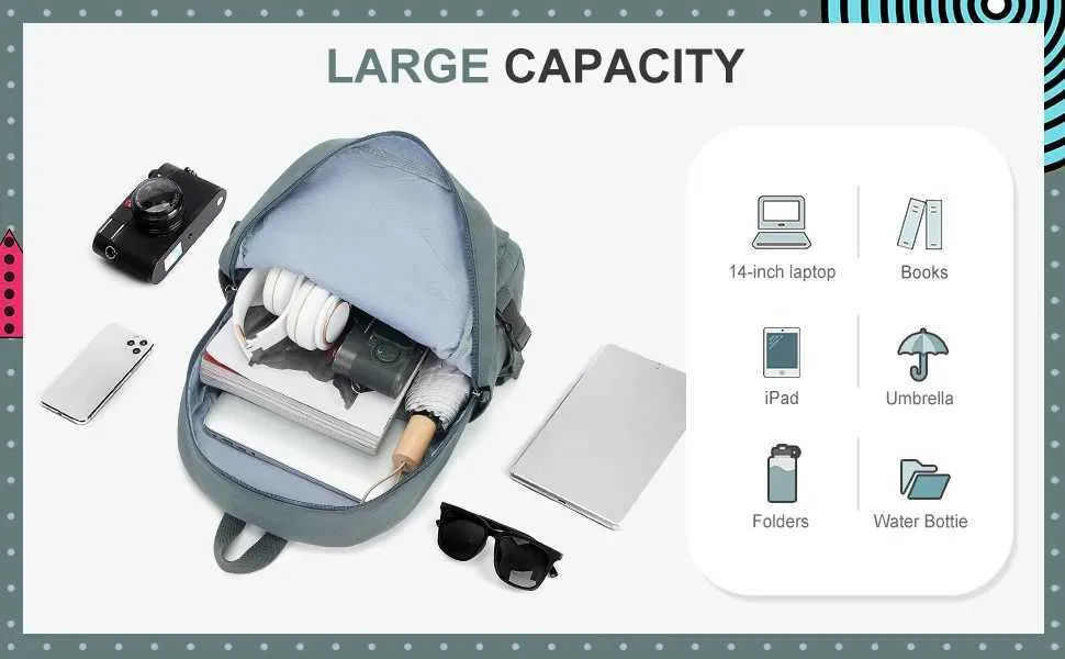 School For Women Men Waterproof College Lightweight Travel Backpack Rucksack Casual Daypack Laptop BackpacksC241116_voghion.com