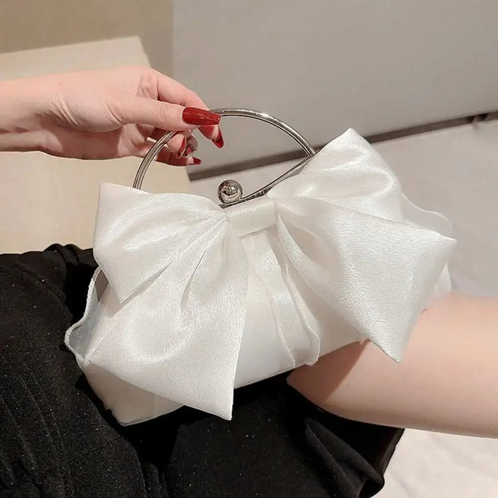 Gyllene siden rosett kväll elegant och trendig bankett clutch kedja axelväska plånbok för kvinnor festväska_voghion.com