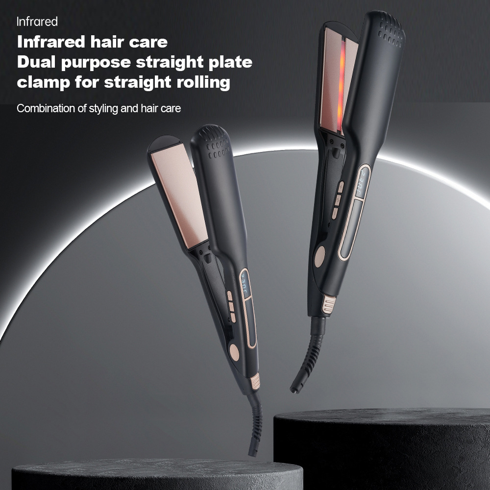 Infrared Professional Hair Straightener, 10s Fast Heat-up, 2-in-1 Flat Iron For Curling & Straightening