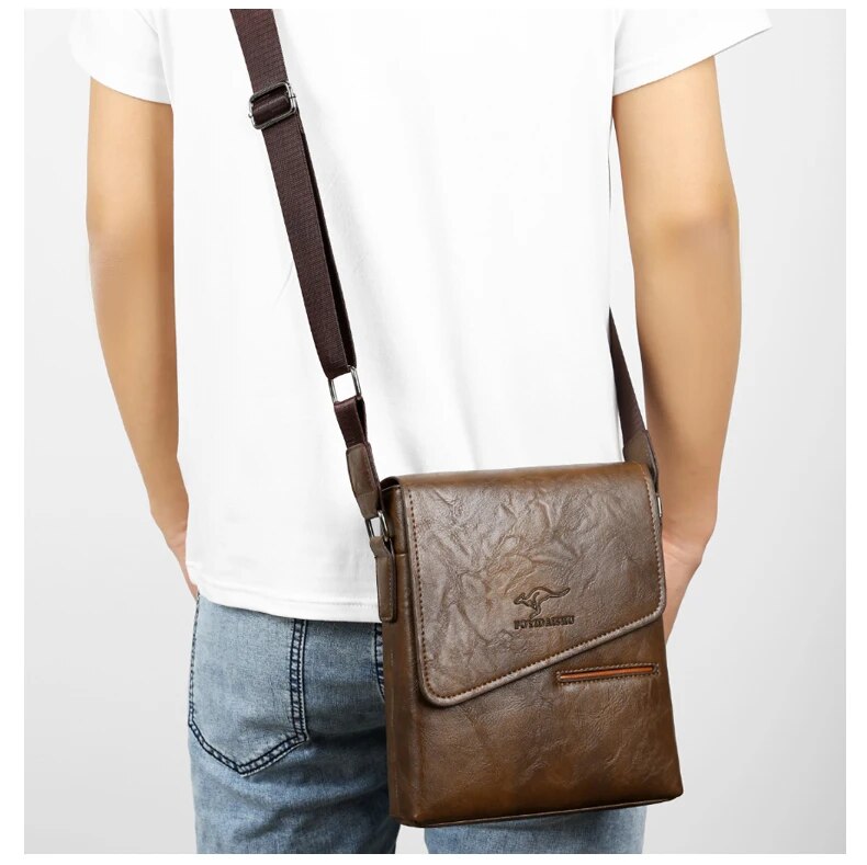 Summer Brand Kangaroo Messenger Bags Leather Casual Crossbody For Men Business Shoulder Bag Male Small Handbag_voghion.com