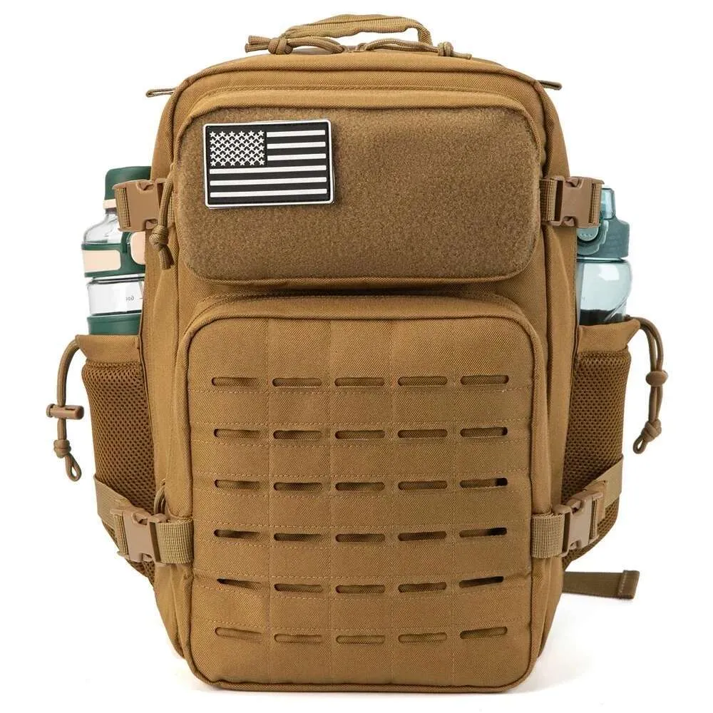 Zaino tattico da 25L/45L per donna/uomo, per sopravvivenza all'aperto, con taglio laser, Molle, per escursionismo, scuola, palestra, zaino con doppia tazza_voghion.com