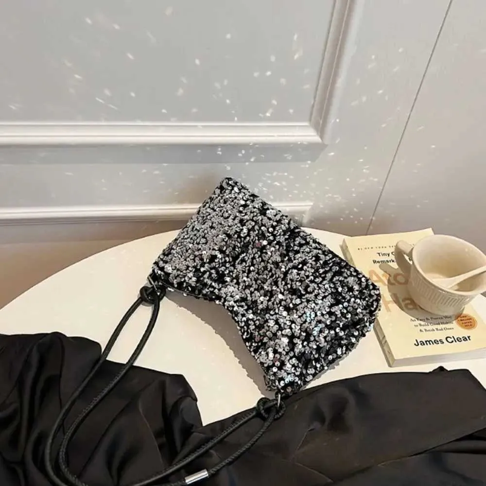 Einfarbig Crossbody Mode INS Pailletten Schulter Taschen Telefon Geldbörse Handtasche Abend Clutch Tasche Mädchen DIYC241103_voghion.com