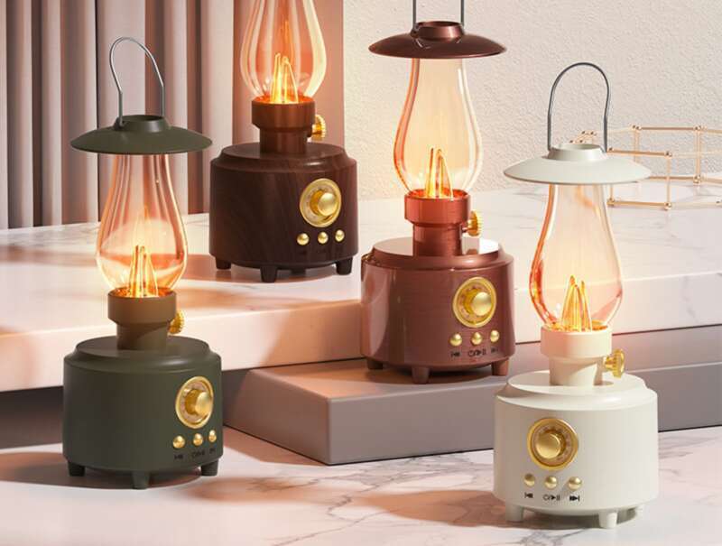 Coal Oil Bluetooth Desktop Outdoor Portable Camping Creative Gift Atmosphere Lamp Speaker_voghion.com