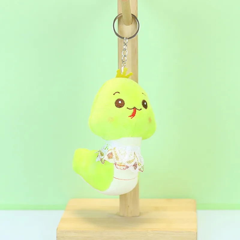 12CM süße freche Cartoon kleine Schlange Plüsch Spielzeug Schlüsselanhänger Schlafzimmer Dekoration Sternzeichen Maskottchen Puppe Geschenk_voghion.com