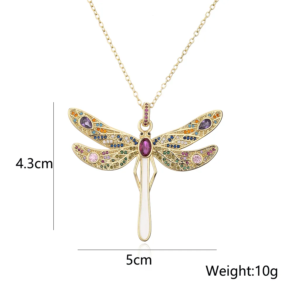 Colliers pendentifs ACHETER 2023 CZ Zircon Pave Setting Grande taille Dragoy pour femmes Collier chaîne en cuivre doré Cadeau_voghion.com