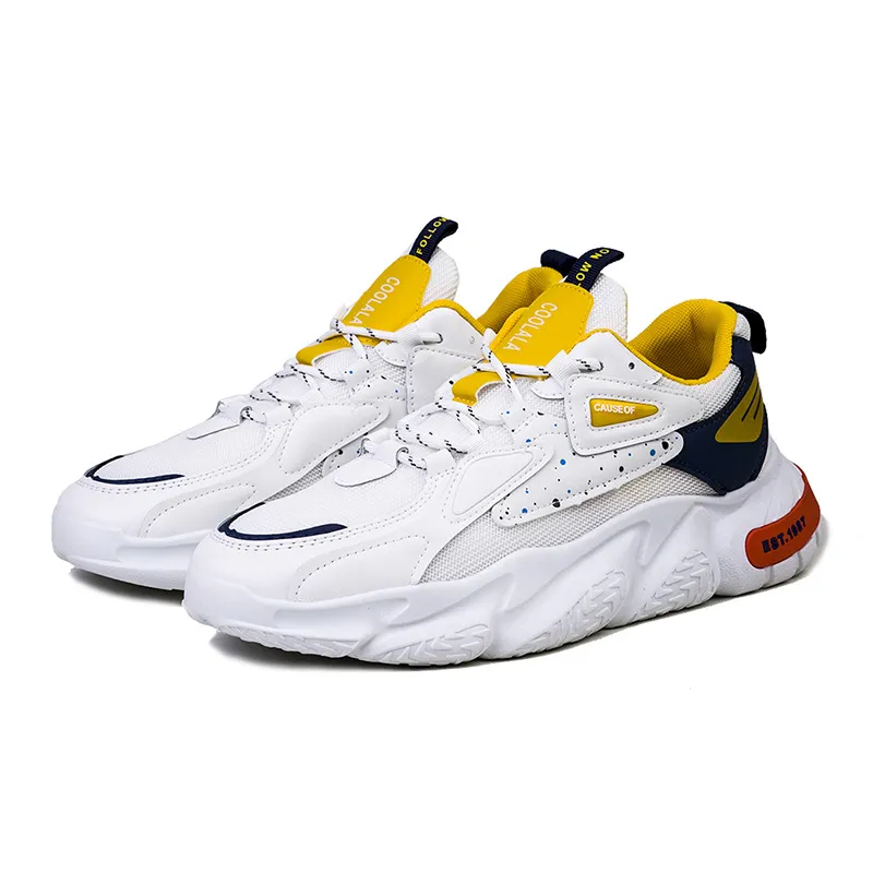 Heren Casual Sport Nieuwe hardloopschoenen Ademende lage sneakers Comfortabel Geschikte wandelaars Wit Gratis verzending_voghion.com