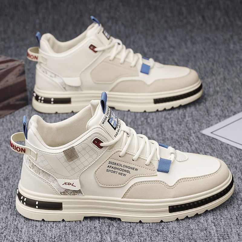 Pantofi sport casual pentru bărbați, cu talpă groasă, versatili, 2024, stil britanic, stil nou, piele, stil de lucru, Martin_voghion.com