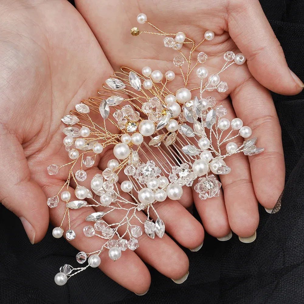 Clips Barrettes Crystal Pearl Hairpin Vine Tiaras Head Piece Comb Headband Hairpins Hairbands Accessories Wedding Bridal_voghion.com