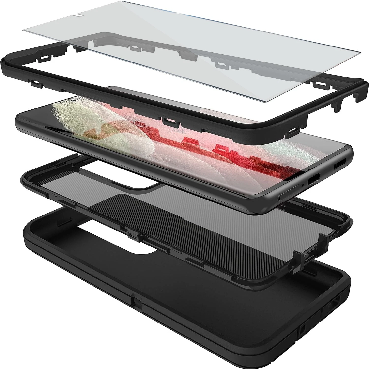 Funda con clip para Samsung Galaxy S22 Ultra/S22, compatible con Otter.box Defender + Screen_voghion.com