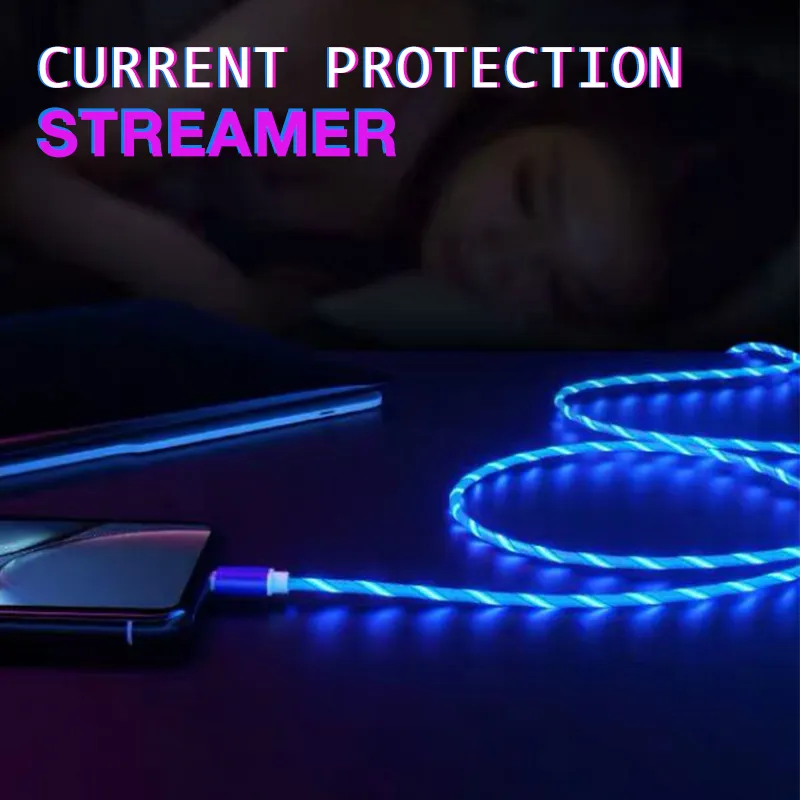 Câble lumineux 2022 pour recharge de téléphone portable, lumière LED, micro USB Type C, compatible avec Samsung, Xiaomi, iPhone_voghion.com