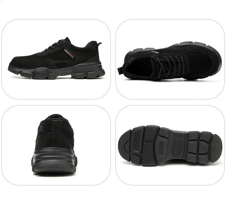 Arbejdssikkerhed Herre slip-on letvægts ståltåkapper, ikke-nedbrydelige, punkteringssikre arbejdssko til mænd_voghion.com