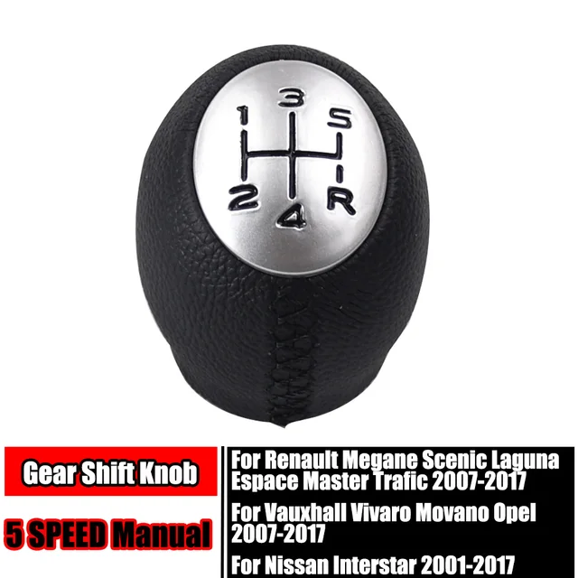 Car Gear Shift Knob Stick Shifter Lever Handle 5/6 Speed For Renault Megane Scenic III 3 Laguna Master Trafic Vauxhall_voghion.com