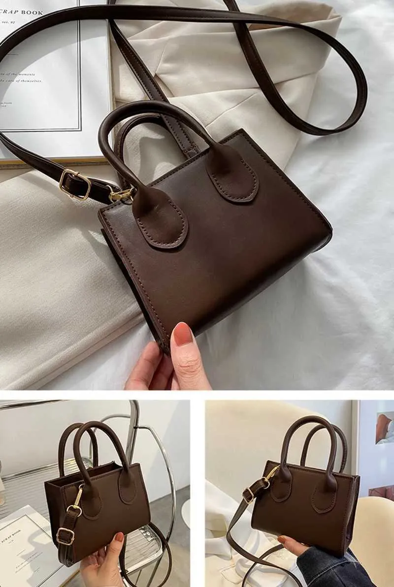 Elegant Top Handle Shoulder Bag For Women Solid Color Pu Leather_voghion.com