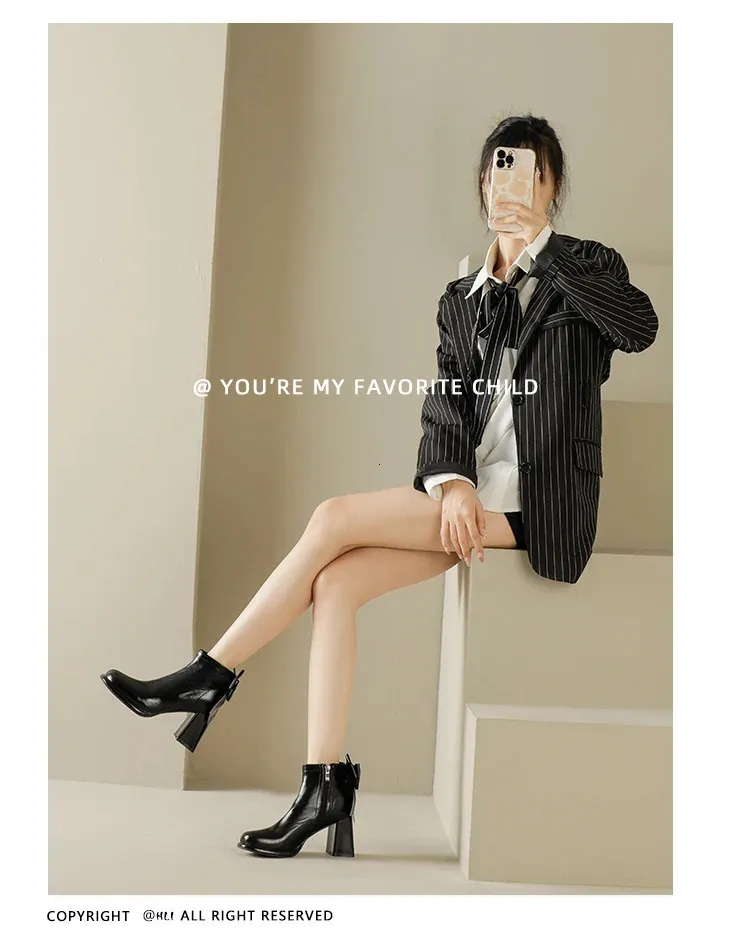 Platformas augstpapēžu zābaki sievietēm Atpakaļ tauriņš Plānas Īsas Zeķes Botas Rudens Ziemas Sieviešu ikdienas Punk Party Kurpes_voghion.com