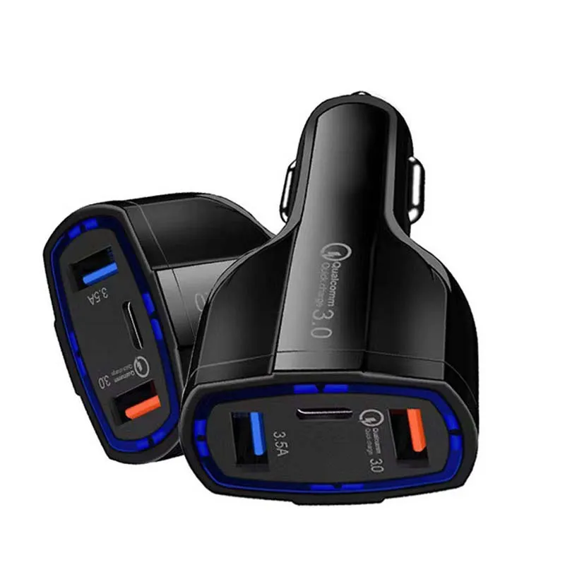 35W PD Type C Usb Ports 7A Fast Charging Car Charger Dual USB Auto Adapter For All Mobile Phone Charger With Retail Box_voghion.com
