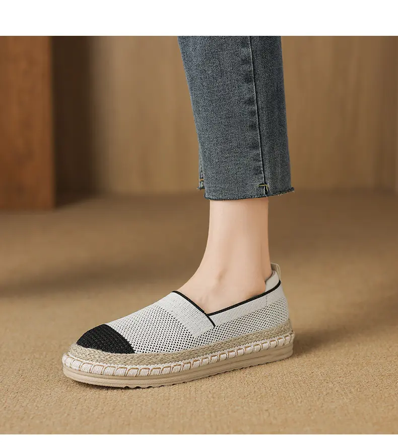 CMY Summer New Fly Woven Shoes Mesh Breathable Straw Fisherman Shoes_voghion.com